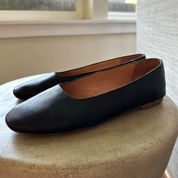 Madewell The Cory Flat in Black Leather, size 7 - Picture 3 of 12